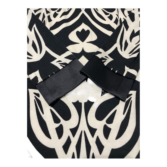 Caché black and white patterned long sleeve midi dress size 8 - Picture 4 of 9